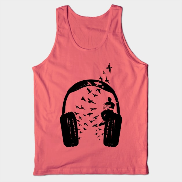 Headphone Acoustic guitar Tank Top by barmalisiRTB